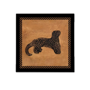 Arte de pared enmarcado, pintura al óleo abstracta sobre lienzo, marco negro rectangular para decoración de sala de estar y comedor - Product Image 5