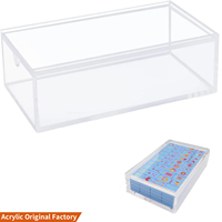Boîte de rangement transparente personnalisée en acrylique pour tuiles de Mahjong américain, étui vide en Lucite, boîte de présentation transparente