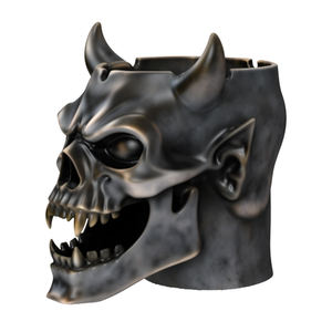 Vente en gros de cendrier gothique personnalisé crâne de démon en résine OEM artisanat forme personnalisable en vrac ODM marque pour intérieur accessoires de fumer - Product Image 2