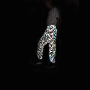 Vente en gros Pantalons <span class=keywords><strong>de</strong></span> <span class=keywords><strong>jogging</strong></span> tendance Hip Hop réfléchissants arc-en-ciel pour hommes - Product Image 3