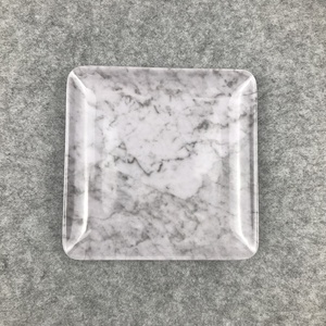 Plateau d'assiettes carrées, motif de marbre et mélamine petit plat en plastique - Product Image 3
