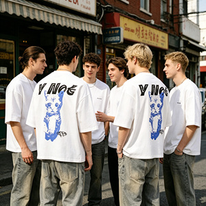 Fabricants de <span class=keywords><strong>t</strong></span>-shirts surdimensionnés sérigraphiés de haute qualité personnalisés <span class=keywords><strong>T</strong></span>-shirt court blanc en coton pour hommes - Product Image 4