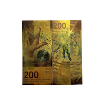 Nouveaux billets de banque suisses de 6 types, billets de banque colorés en or 24 carats pour collection