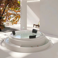 3 personnes acrylique intégré yacuzzi sexy air jets hot tube bain à remous extérieur avec oreillers moderne luxe rentable spa
