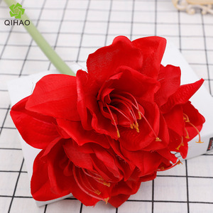 Qihao <b>Artificial</b> Clivia Silk <b>Flower</b> Red 72cm Wedding Home Decoration - Product Image 1