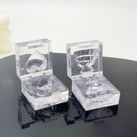 Boîte d'emballage vide en plastique transparente, carrée, pour fard à paupières et blush, couleur personnalisée, avec logo sur mesure, portable