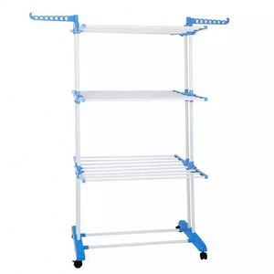Ventes chaudes, séchoir à linge mobile à 3 niveaux, bleu, pour vêtements, manteaux, serviettes, <span class=keywords><strong>salle</strong></span> <span class=keywords><strong>de</strong></span> <span class=keywords><strong>bain</strong></span> - Product Image 6