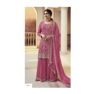 Traje Palazzo Semi-Cosido para Mujer, el Más Vendido, para Bodas y Fiestas, Exportación de la India - Product Image 1