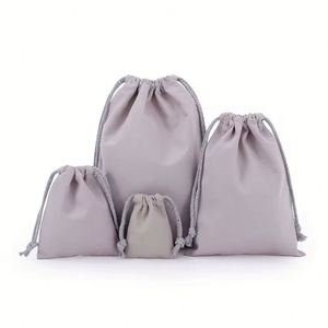 Sac de lavage en toile de coton sur mesure pour hôtel, sac à chaussures en calicot avec cordon de serrage, pochette de rangement réutilisable et robuste, vente en gros - Product Image 5