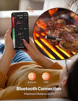 Termometer Daging Digital Bluetooth Berbahan Logam dengan Layar Aplikasi untuk Dapur, BBQ, Grill, Oven, Smoker, Rotisserie, Memasak di Luar Ruangan