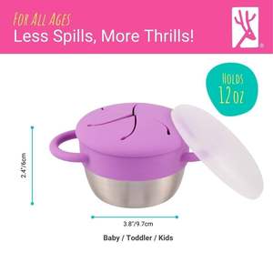 Nouvelle tendance : contenants à collation en acier inoxydable avec couvercles en silicone anti-fuite et poignées, gobelets à collation 3 en 1 pour bébés, boîte à collation pour tout-petits - Product Image 3