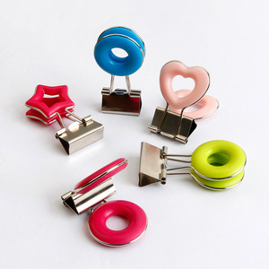 2022 Custom 1 Inch Medium Binder Clips Cartoon Metal Binder Paper Clip For School