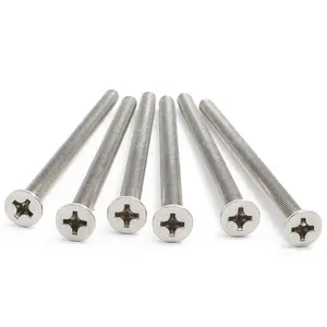 M2 M2.5 M3 M4 M5 M6 304 Stainless Steel Lengthened Cross Phillips Flat Countersunk Head Screw Bolts L=90-200mm Extra Long Screw