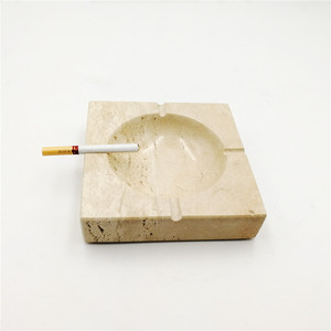 Nanwei Stone Trending Minimalist OEM Beige Pretty travertino <span class=keywords><strong>Cenicero</strong></span> al por mayor - Product Image 2