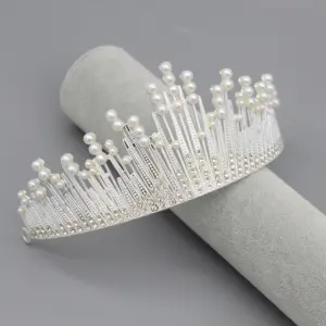 Genya unique plain bridal crown hair accessories silver and golden color crown headband 2024