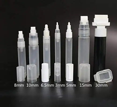 30mm Refillable स्याही बैरल ट्यूब प्लास्टिक Repeatable उपयोग तरल चाक मार्कर खाली रॉड पेंट कलम सामान भित्तिचित्र कलम