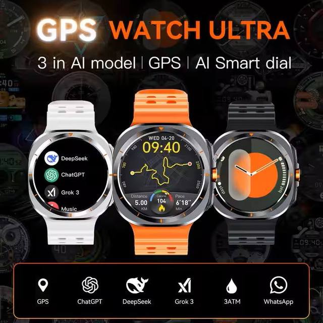 Waterproof Sports Smartwatch with a Large Battery, Bluetooth Calling, Compass, IPS Display, and Silicone Strap.