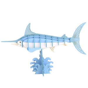CUPUZ <span class=keywords><strong>Puzzle</strong></span> en papier <span class=keywords><strong>3D</strong></span> Poisson-sabre, Thème Épée et Vitesse, Kit de bricolage pour décoration de bureau, Jouets éducatifs, Puzzles et jeux - Product Image 3