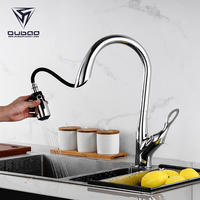 Robinet de cuisine israélien moderne luxueux chromé flexible à un seul trou