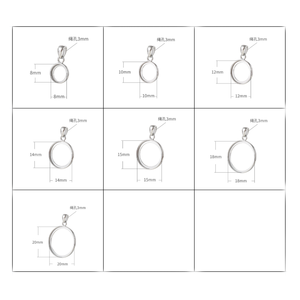 925 Sterling bạc vòng bezels cho đá quý đồ trang sức làm nhựa thủ công Hollow Vòng Tròn Khung đồng xu bezels Mặt dây chuyền - Product Image 3