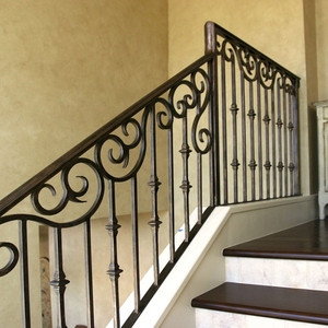 Rambarde d'escalier classique en fer forgé, <span class=keywords><strong>balustrade</strong></span> pour balancier, vente en gros, <span class=keywords><strong>pas</strong></span> <span class=keywords><strong>cher</strong></span>, - Product Image 2