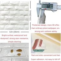 Panneaux muraux 3D en PVC Peel & Stick Papier peint brique blanche pour chambre, cuisine et hall-Panneau mural imperméable auto-adhésif