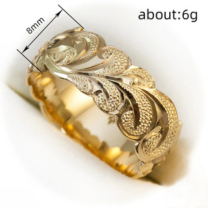 Anello floreale da uomo vintage minimalista con texture a onde, gioiello di tendenza, accessorio di nicchia, anello regalo - Product Image 4