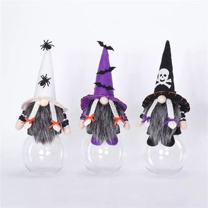 Ensemble de 3 pots à bonbons lumineux fantaisie pour Halloween, adorable poupée en peluche, récipient à friandises pour enfants, cadeau - Product Image 1