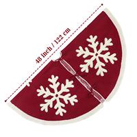 Klassischer Roter Schneeflocken-Weihnachtsbaum-Sockel 48 Zoll Acryl Bestickt Rustikale Feiertagsdekoration Direkt vom Hersteller