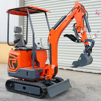 Mini-excavatrice compacte tout-terrain 1,2 tonne pour chantier de construction et aménagement paysager, disponible en stock en Europe depuis un entrepôt local