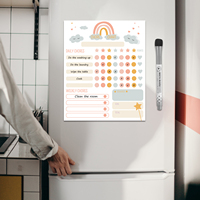 Tableau de planification magnétique interactif : Calendrier UCI PET pliable avec surface effaçable à sec personnalisée pour l'horaire quotidien/hebdomadaire