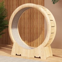 Roue d'exercice silencieuse personnalisée OEM, cadre d'escalade en fibre de bois, jouet pour chat anti-stress, tapis roulant pour chat
