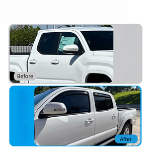 LUMA Juego de 4 deflectores de ventana color negro ahumado, visera protectora contra la lluvia para camionetas 2016-2023, accesorios de embellecedores exteriores - Product Image 2