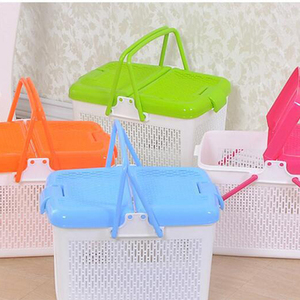 Thiết Kế Quyến Rũ Sinh Thái Thân Thiện Đầy Màu Sắc Dã Ngoại Pp Rau Lưu Trữ Giỏ Nhỏ Nhựa Với Nắp - Product Image 3
