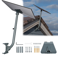 Support mural réglable en acier au carbone pour kit Starlink V4 avec revêtement en poudre noire