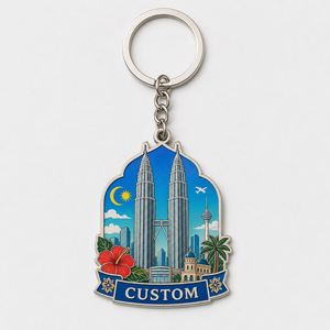 Llaveros Metálicos Personalizados al por Mayor de Malasia, Llaveros con Monumentos Nacionales, Recuerdo Turístico del Sudeste Asiático - Product Image 3