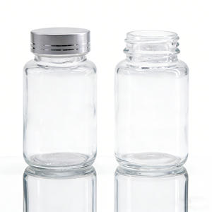 Botella de Vidrio Redonda de Boca Ancha de 120ml, 150ml, 200ml, 300ml, 400ml, 500ml para Medicamentos, Pastillas, Cápsulas de Maca, Energéticas, Envase para el Cuidado de la Salud - Product Image 1