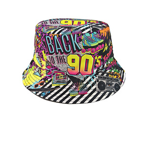 Cappello da Pescatore Graffiti Reversibile Unisex per Esterni, Protezione Solare, Versatile, Stile Hip-hop, in Seta - Product Image 5