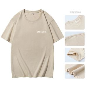 Camisetas Personalizadas OEM Unisex 100% Algodón Blanco Sólido Casual de Manga Corta y Corte Holgado 180 Gramos - Product Image 3