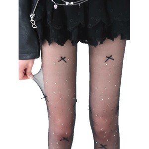 Lolita Bow Rhinestone Pantyhose 15D Sheer Women's <b>Tights</b> For Spring Summer Fashion - Product Image 5