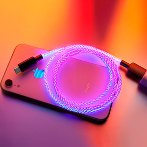Loại C để Loại C LED chảy Glow ánh sáng sạc cáp USB RGB cáp dây dòng USB A đến C IOS Cáp - Product Image 2