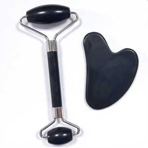 Natural Black Xiuyan <b>Jade</b> Guasha Board and Face <b>Roller</b> Massage for Facial Skin Care - Product Image 2