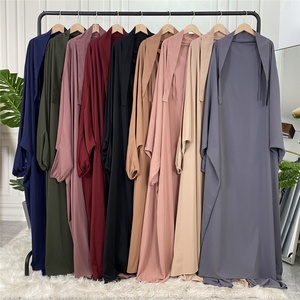 6493# Currently Trending One Piece Full Length Jilbab Prayer Abaya High Quality Nida Kimono Dresses for Muslim Ladies - Product Image 3