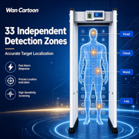 Portique de détection de métaux intelligent CE Premium, 33 zones, 100 niveaux de sensibilité, scanner de sécurité pour portes et scanners corporels pour écoles