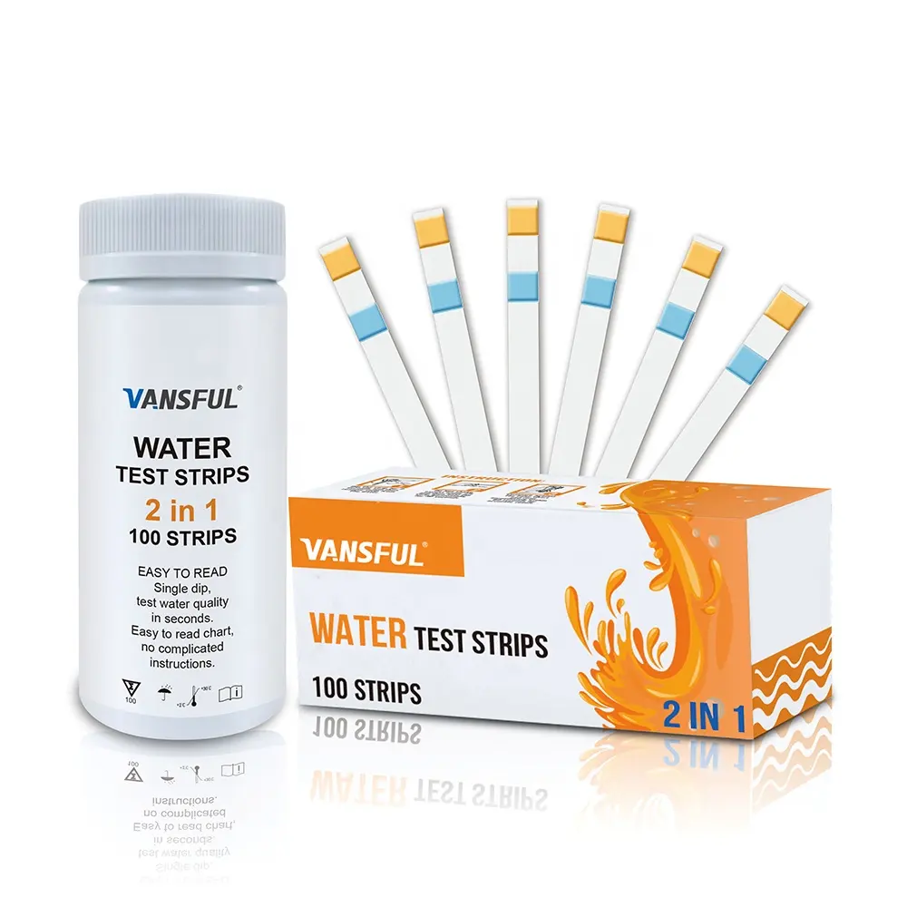 Kit di Test rapidi a 2 vie per pH e cloro libero, 100 conteggi strisce reattive di qualità dell'acqua salata dolce