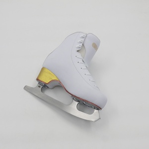 Junran Elegant <strong>Ice</strong> <strong>Skates</strong> for Unisex Featuring a Charming Floral Pattern and Vibrant <strong>White</strong> Laces with Stainless Steel Blade - Product Image 3