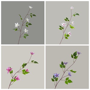 ดอกคลีมาติสประดิษฐ์ CallaFloral ก้านเดี่ยว สีขาว ชมพู ม่วง ทำจากโพลีเอสเตอร์ สำหรับตกแต่งงานแต่งงานภายในอาคาร - Product Image 3