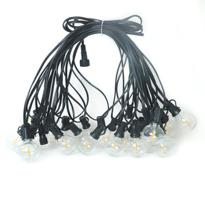 Guirlande lumineuse solaire à détecteur de mouvement G40 de 25 pieds et 50 pieds, en verre incassable, avec coque en cuivre, étanche IP65, pour l'extérieur et Noël - Product Image 2