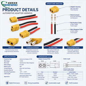 Connecteur Jaune de Puissance PA pour Batterie, Faisceau de Câblage Mâle-Femelle, Adaptateur Automobile IP65 à Contact en Cuivre XT30 XT60 XT90 Personnalisé - Product Image 3