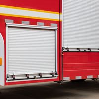 Porte de camion électrique à ouverture verticale en alliage d'aluminium sur mesure, grande quantité, pour boîte à outils anti-incendie de voiture